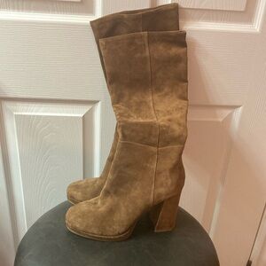 Brown Suede knee high boots